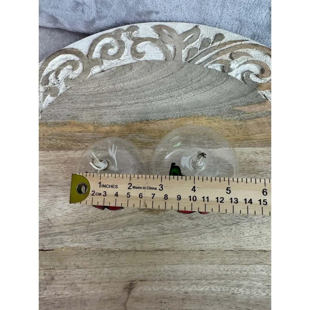 Vintage‎ 1992 New Creative Enterprises Poinsettia Glass Oil Lamps Set of 2